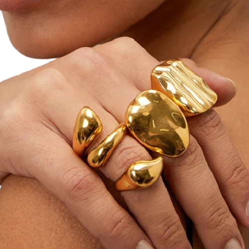 anillos acero dorado resistentes al agua waterproof